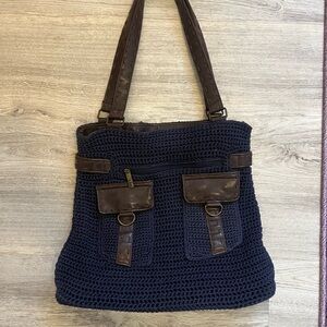 Navy and Brown Tote Bag The Sam